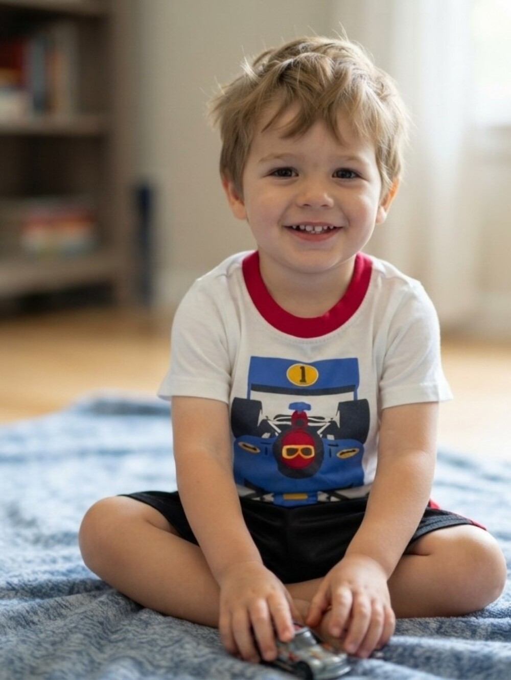 2T Kids Racing Car T-Shirt and Shorts Set